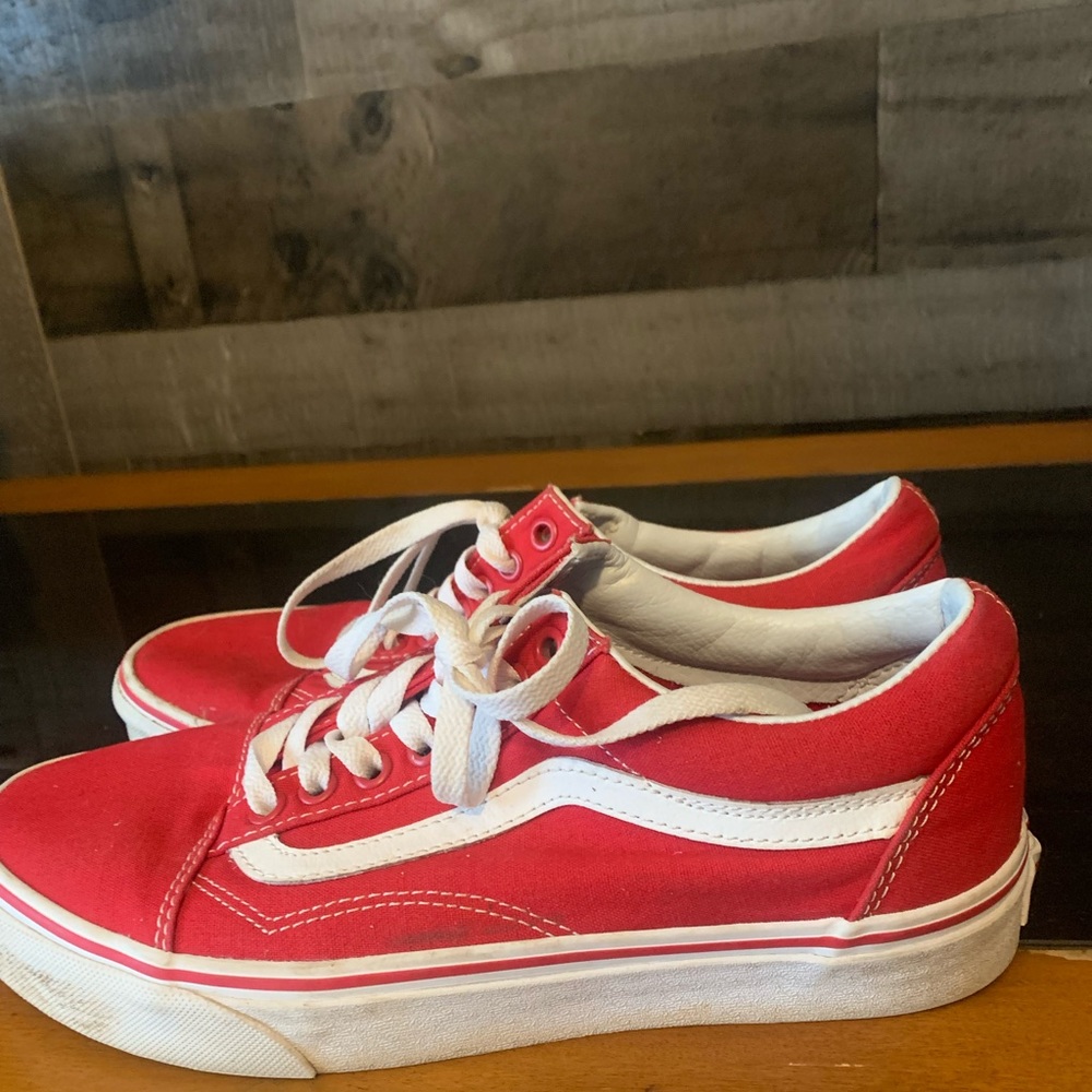 Red Low top Vans